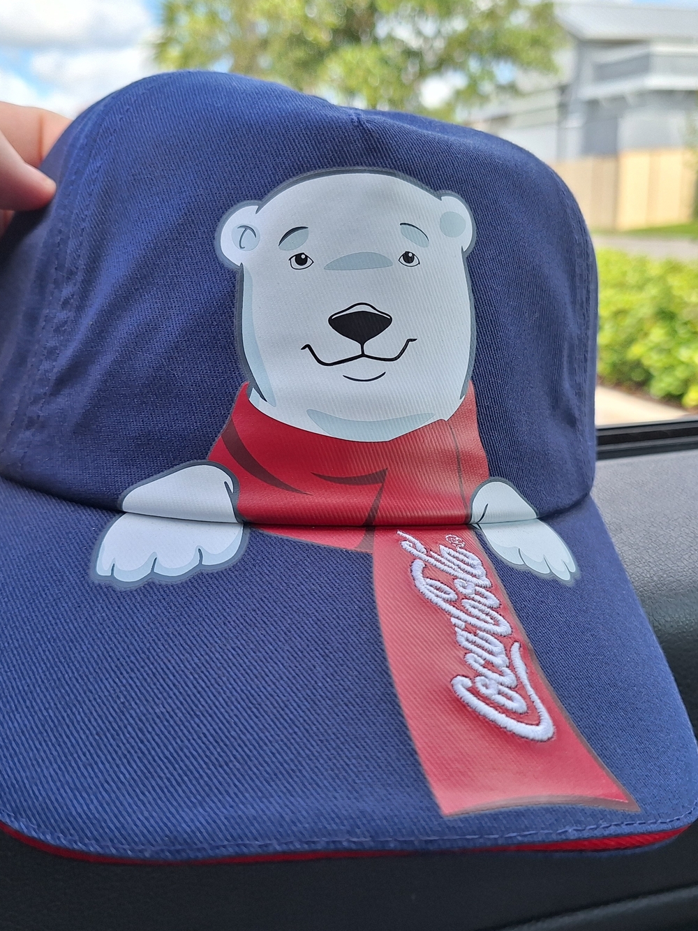 Coca-Cola Polar Bear Navy Cap with Red Scarf